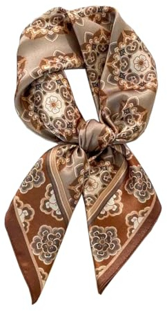ANDANTINO Sciarpa in 100% seta di gelso, 53,3 cm, sciarpa quadrata leggera, traspirante con stampata digitale e confezione regalo, Small