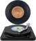 Valdivia Retro Vinyl Record Coasters with Player, Music Coasters Set of 6 for Drinks, Bars, Office, Coffee, Housewarming Gifts for New Home Decoration, Unique and Cool Music Lovers Birthday Gifts