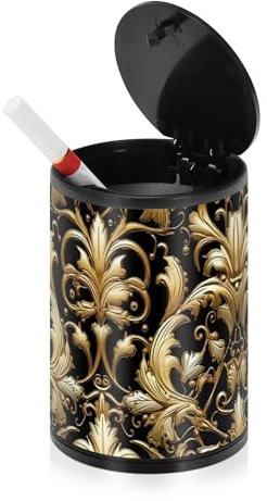 Aschenbecher für Zigaretten im Freien, abstrakte Blume, Gothic, mit Deckel, Edelstahl, tragbar, Autozubehör, Aschenbecher, Auto, für Reisen, Reisen