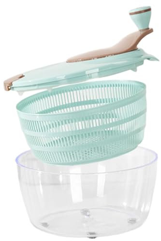 Asciugatrice per insalata, centrifuga per insalata con fori di scarico, grande asciugatrice manuale per verdure, frullatore per insalata ecologico, robot da cucina manuale ad asciugatura rapida,