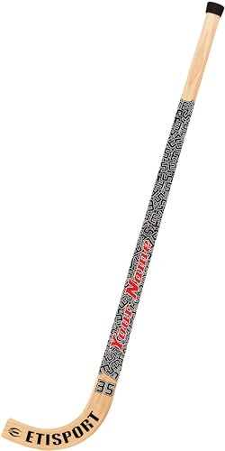 ETISPORT Stick de Hockey Patines Numbers Personalizado con tu Nombre en Color y tu número. Calidad Profesional Pala laminada con Fibra Exterior.
