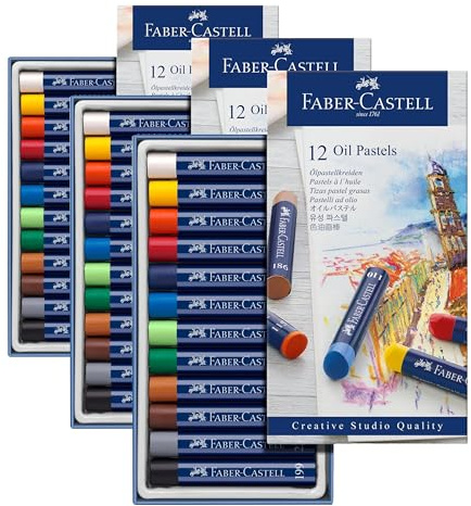 Faber-Castell 127012 - Permanente Ölpastellkreide STUDIO QUALITY, 12er Etui (Packung mit 3)