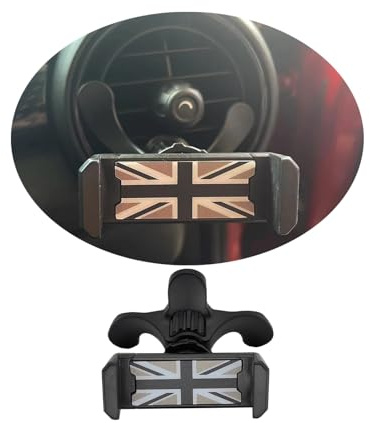 MINI R55 R56 R57 R58 R59 Union Jack Handyhalterung Auto, 360 Grad Vent KFZ Halterung für Mini Cooper One/S/JCW R55 R56 R57 R58 R59(Union Jack Grau)