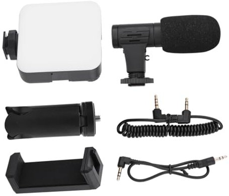 Uonlytech Smartphone-Vlogger Einstellbarer Fülllampe Telefonstativ Und Mikrofon Für Klare Videoaufnahmen