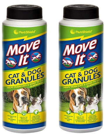 Multipack - PestShield Move It Cat & Dog Garden Granules Repellent - Non-Toxic, 100% Natural - 240g (2, Cat & Dog Repellent)