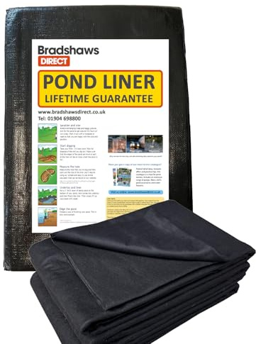 PondKraft 4m x 4m Pond Liner FREE UNDERLAY | Flexible and Durable | UV Resistant | Koi and Fish Pools | Heavy Duty