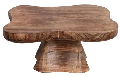 Divit Shilp Natural Wooden Tray, Serving Bowl for Salad, Veggies and Fruits, Large Deep Tray for Family, Party (Pot Stand)