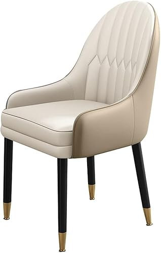 Widppsopt Esszimmerstühle, Leder-Eckstuhl, Moderne Akzent-Sessel für das Wohnzimmer, mit weicher Rückenlehne und stabilen Holzbeinen