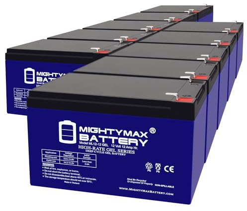 Mighty Max Battery 12V 12AH Gel F2 Replacement Battery Compatible with Tripp Lite BP48V24-2U - 10 Pack