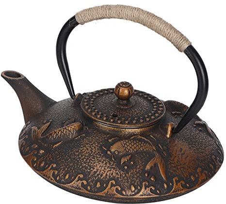 GLOGLOW Tetera de Hierro Fundido, Tetera de 0,9 L, Tetera Japonesa de Hierro Fundido, Tetera de Hierro, Regalos, Decoración del Hogar