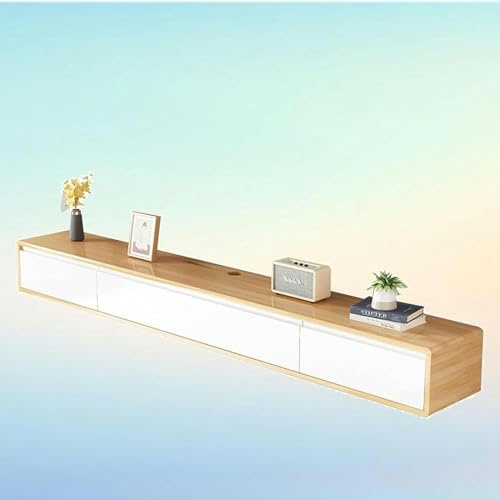 BTURYT Floating TV Cabinet-TV Lowboard Hanging-Wall Mounting TV Cabinet, Modern TV Stand, TV Lowboard, 140 Cm Floating TV Stand Made of Solid Wood, Wall-Mounted Media Console ~/