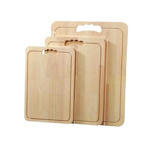 Click Bargain Chopping Board Wooden Chopping Boards for Kitchens Wooden Chopping Board Set with Juice Groove for Carving Meat, Vegtables, Bread and Cheese