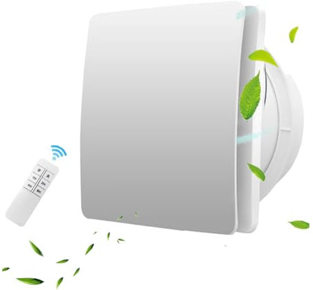Vcyex Bathroom Fan with Remote Control And Check Valve, Silent Extractor Fan, Extractor Fan, Wall Mounted Exhaust Fan Bathroom, Suitable for Shower, Toilet, Office, Home,6in