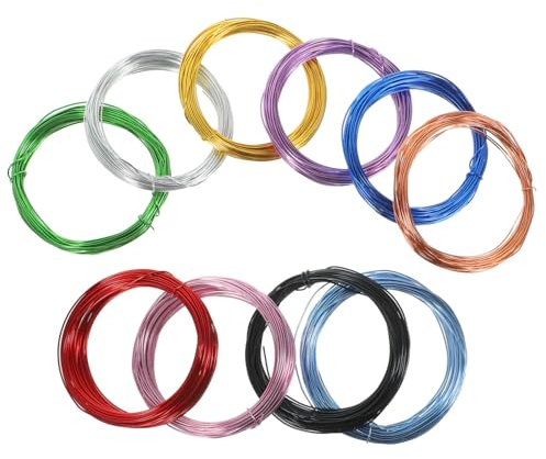 Homoyoyo Flexibler Aluminiumdraht in 10 Farben – 1 Mm Schmuckdraht 10 Rollen 10 M/Farbe Perfekt Zum Basteln Und Zur Schmuckherstellung