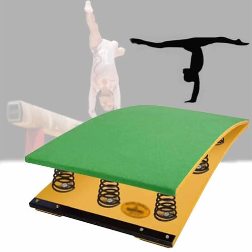 Gymnastik-Sprungbrett, Gymnastik-Sprungbrett für Erwachsene, Gebogene Sprungbrücke für Kinder, Robustes Profi-Sprungbrett mit 2 Federn, Kunst-Sprungbrett für Fitness-/Voltigiertrai
