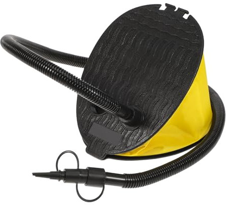 UKCOCO Fußluftpumpe Balg Fußpumpe aus Robustem Kunststoff mit 3 Adaptern für Luftmatratzen Yogabälle Camping Schnelles Aufblasen und Ablassen ohne Strom Zufällige Farbe