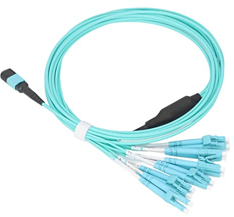 Cable de Fibra Óptica MPO-LC, Parche OM4 12 Núcleos, 100G Alta Velocidad para Centros de Datos, Cubierta PVC LSZH, 850nm 1310nm Longitud de Onda