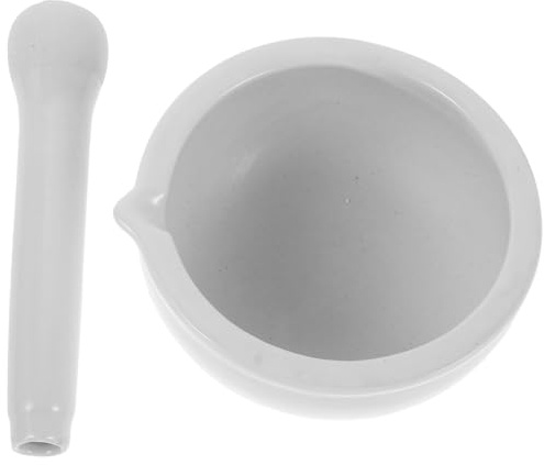 SHINEOFI 2 Set Mortaio e Pestello in Porcellana per Macinazione Pigmenti Ceramici Ciotola Resistente per Hobby e Progetti DIY Casa o Scuola