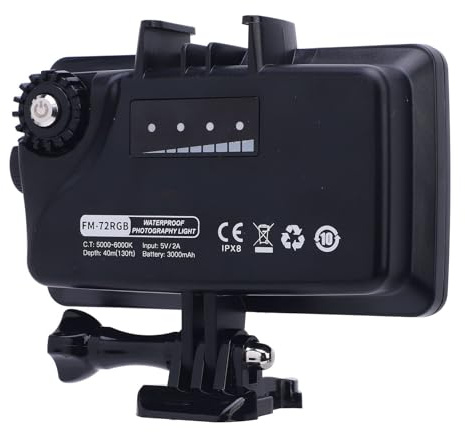 Annadue Éclairage vidéo Lampe de plongée, Lampe vidéo LED étanche jusqu'à 40 m (130 Pieds) Éclairage de plongée RGB sous-Marin 5000-6000K pour la Photographie, la vidéographie et