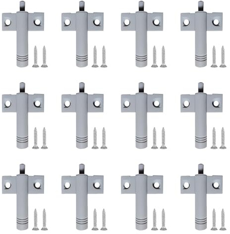 Tarqite 12 Pcs Soft Close Dampers, Soft Close Quiet Closer Damper Buffers for Kitchen Cabinet Door Drawer, with 24 Pcs Screws,Universal Fit (Gray)