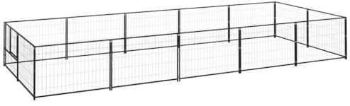 Hundezwinger, Freigehege Für Hunde, Tierlaufstall, Welpenauslauf, Kleintiergehege, Hundezwinger Schwarz 10 m² Stahl Fürs Katze, Kaninchen, Kleine Haustiere, Welpe