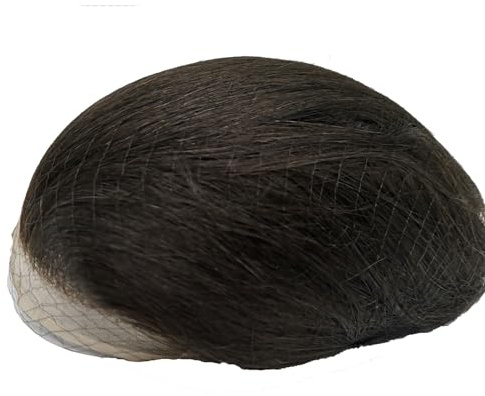 Peluquines para hombre Sistema de reemplazo tupé for hombres, piezas cabello humano europeo, prótesis, encaje suizo frontal con PU alrededor del Postizos(Jet Black)