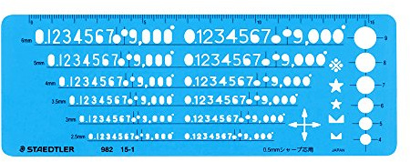 STAEDTLER 982 15-1 Template Number Ruler 0.5mm for Mechanical Pencils 1