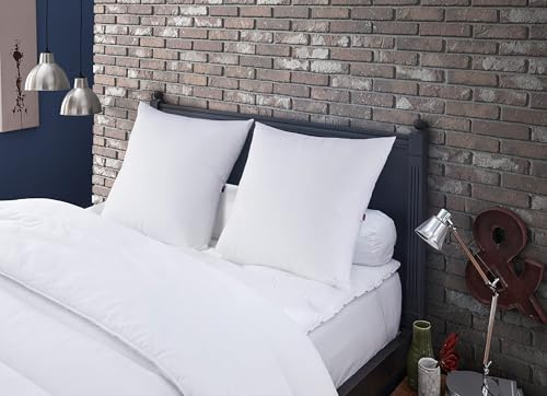 Dodo | Juego de 2 Almohadas Naturales de 60 x 60 cm | Comodidad Firme | 2 Almohadas Meribel 100% Plumas, Suave y termorregulante, Fabricado en Francia, Lavable a máquina a 40 °C