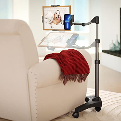 LEVO G2 Essential Tablet Floor Stand for all Best Tablet PCs, iPads, iPad Mini, New iPad Pro, Galaxy, Nexus, Xoom, Surface Pro, Miix, Nook, Fire, and Other Tablets and e Readers Black Color | Overbed design reaches over couches, recliners or beds, hands-free viewing for reading, streaming, gaming and video calling