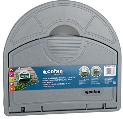 Cofan Support Mural pour Tuyau avec tiroir | Support pour tuyaux d'arrosage | Pratique et Polyvalent pour Le Jardin | Résistant et Durable
