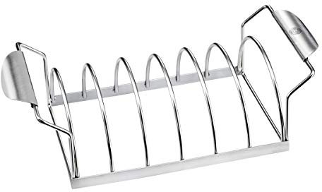 SGEFU Spare Rib Halter BBQ – Edelstahlhalter für 6 Rippchen | Als Bratenhalter nutzbar | Für Kugelgrill & Backofen geeignet | Spülmaschinengeeignet