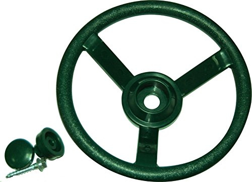 Rebo® Garden Plastic Play Steering Wheel for Outdoor Playsets - Green | OutdoorToys | Durable Accessories for Climbing Frames, Play Houses and Dens – Kid’s Captain's Wheel