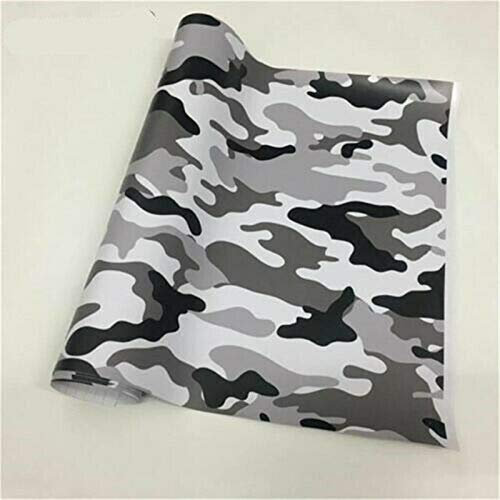Camouflage-Vinylfolie, Camouflage, Autofolie für Auto-Styling, 2 Größen (152 x 30 cm, schwarz + weiß)