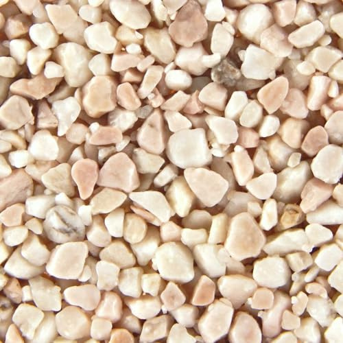 Terralith Steinteppich Marmor Komplett-Set für 1qm - Körnung: mittel - 4-6mm mit Polyurethan Bindemittel - für Außen in natur (zabaione)