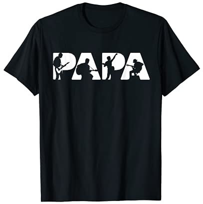 Herren Gitarre Papa Retro Vintage Lustig Papa Gitarre T-Shirt