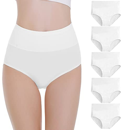 Falechay Mutanda Donna Vita Alta Cotone Slip Confortevole Pacco da 5 | Traspirante,Comodo,Elastico,Senza etichetta