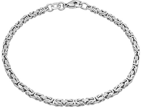 modabilé Armband Königskette Herren Armkettchen aus 925 Sterling Silber (21cm I 2,8mm breit) I Silberarmband ohne Anhänger I Königsarmband für Mann I Produziert in Deutschland