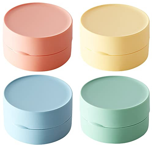 4 Stück Seifenschale mit Deckel, Runde Seifendose Reise Wasserdicht, Festes Shampoo Aufbewahrung, Tragbare Kunststoff Seifenbox Multifunktionale Soap Box für Badezimmer, Reisen, Camping