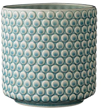 Nordring Retro Übertopf Vintage Pflanztopf für Zimmerplanzen Blumentopf Dotty L (15,5 cm ø), Sky Blue, Keramik