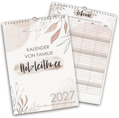 Familienplaner xl 2027 4 Spalten, personalisierter Wandkalender 2027 Kalender 2-5 Spalten A3 XL Familienplaner 5 Spalten, Familienkalender 2026 4 Spalten, Feenstaub