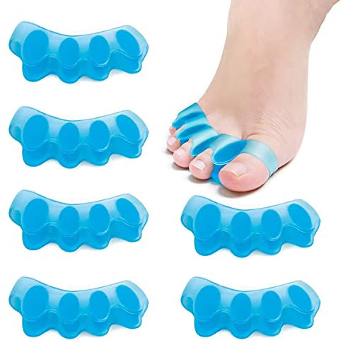 6 Stück Gel-Zehenspreizer Zehentrenner für Füße, Ballenzehenkorrektor für Damen & Herren, Hammerzehenglätte, für überlappende Zehen, Krallenzehen