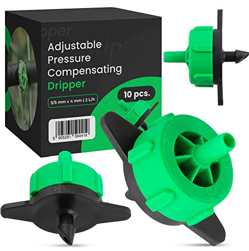 10x Micro Sprinkler Druckausgleich 2L/h Drip Microbewässerung Tropfer Endtropfer Wassertropfer Zubehör für Bewässerungssysteme Sprinkleranlage Garten Bewässerungstropfer Druckkompensierender