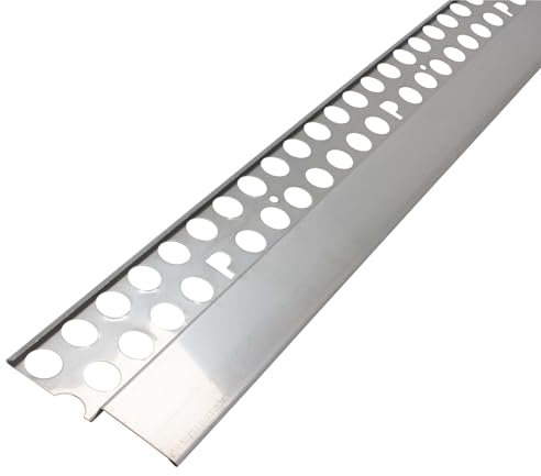 PROTEKTOR Noppenbahn Abschlussprofil Außenputz 250cm Silber Sockelprofil, Abdeckprofil für Noppenfolie, Grundmauerschutz