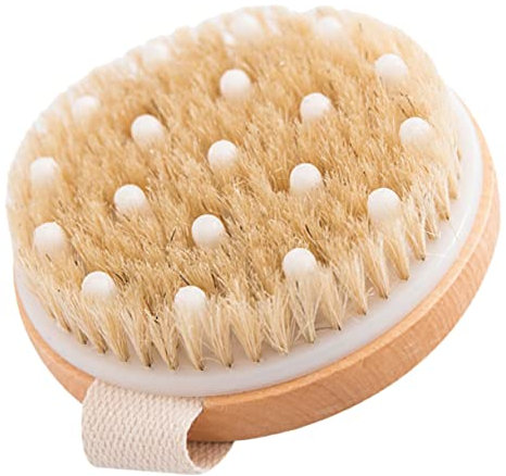 minkissy 1Pc Exfoliating Bath Brush Compact No Handle Body Scrubber for Men Women Natural Wood Material Brush Multi-Purpose Skin Cleaning Tool