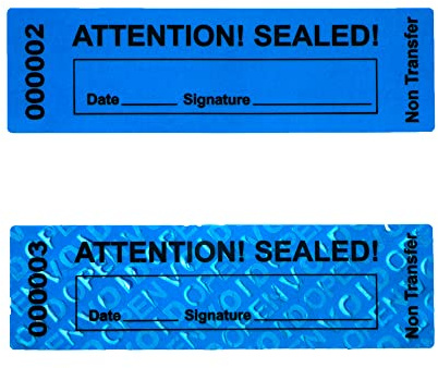 Stempel evident – Voide, versiegelter Garantieaufkleber, Sicherheitsetikett 25 x 85 mm (blau)