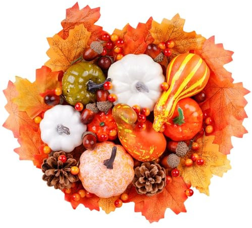 86 Piezas Mini Calabazas Artificiales, Calabazas Decoracion Otoño, Calabazas Artificiales Decoracion Otoño, Otoño Acción de Gracias Decoraciones, Decoraciones Fiesta Otoño para Halloween, Navidad