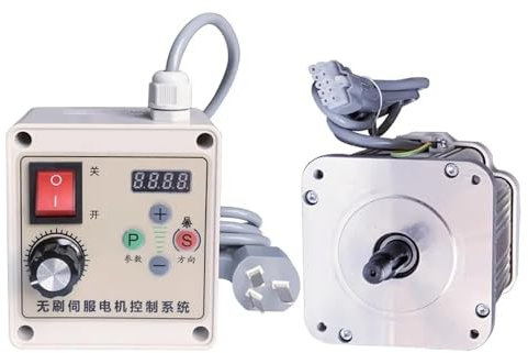 LeTkingok Moteur Sans Balais à Aimant Permanent Haute Puissance 220V, Ensemble de Commande électrique Servo pour Tour à Bois, Perceuse, Ponceuse à Bande