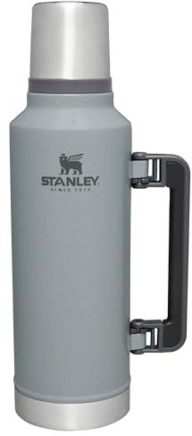 Stanley Classic Vacuum Insulated Wide Mouth Bottle - Hammertone Silver - BPA-Free 18/8 Stainless Steel Thermos for Cold & Hot Beverages - 2 QT