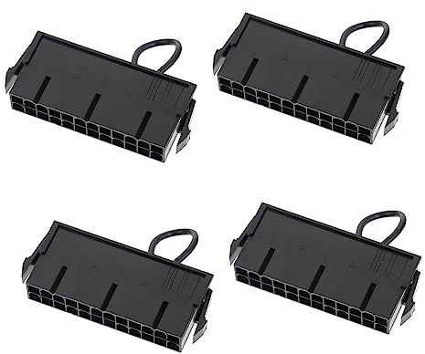 Netzteil Tester mit 20 und 24-poligem Anschluss Schwarz Abs | Atx Netzteil Jumperbrücke, für Stromversorgungen und Festplatten, 4 Stück-pack