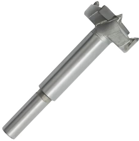 Meichoon 30mm Forstner Drill Bits Flat Wing Drilling Hole Hinge Cemented Carbide Carbon High Speed Steel Woodworking Drill Punching Bit with Round Shank